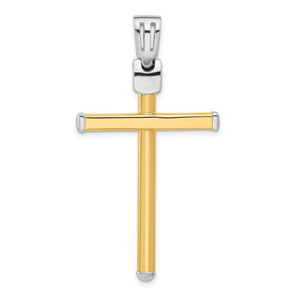 14K Bicolor Poliert Kreuz Anhänger