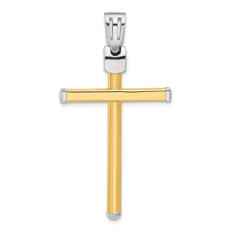 14K Bicolor Poliert Kreuz Anhänger