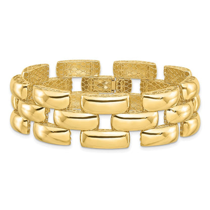 14K Gelbgold Poliert Fantasieglieder Armband