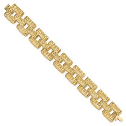 14K Gelbgold Poliert Fantasieglieder Armband