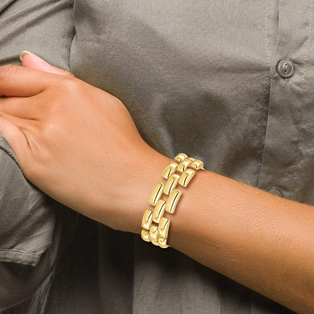 14K Gelbgold Poliert Fantasieglieder Armband