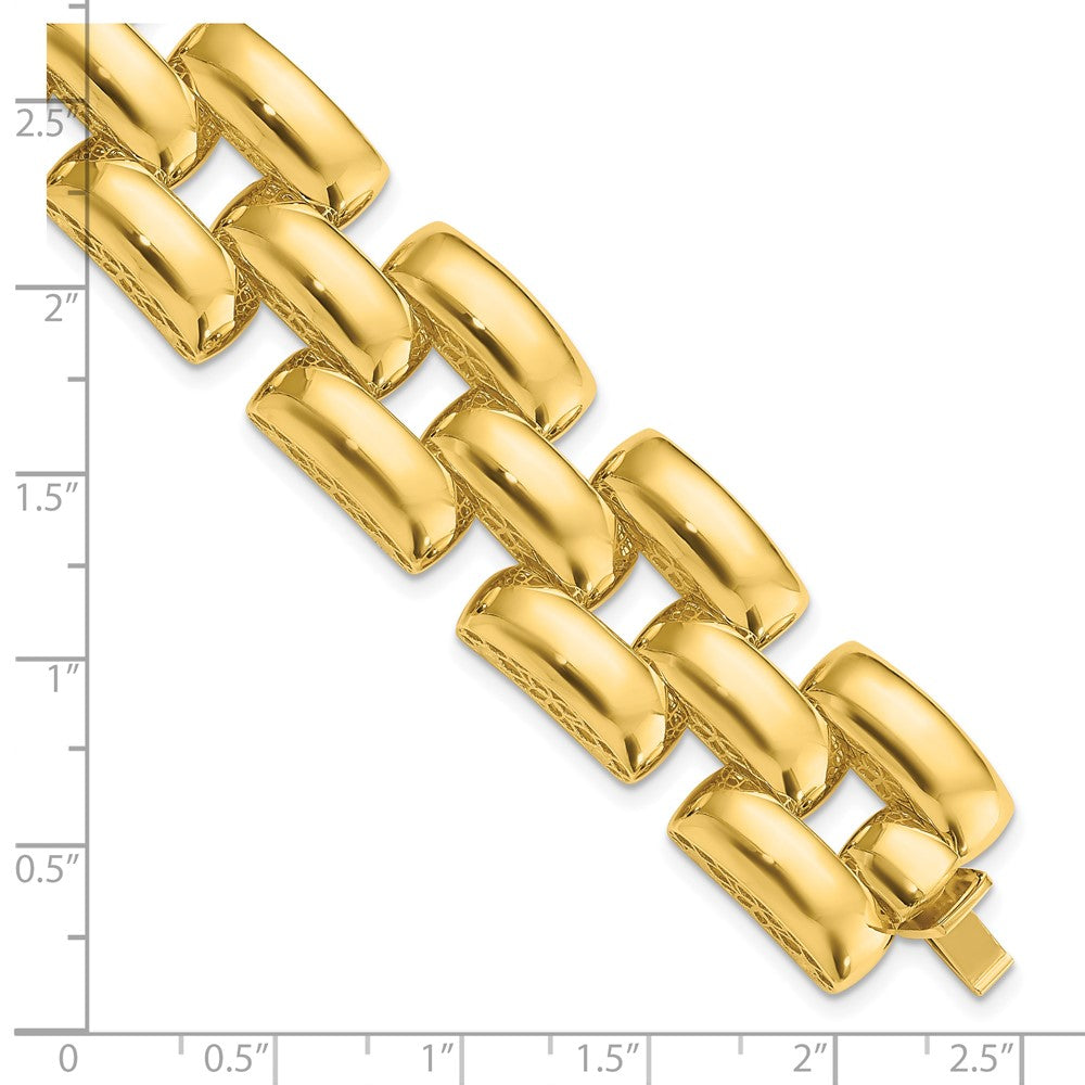 14K Gelbgold Poliert Fantasieglieder Armband
