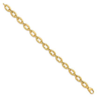 14K Gelbgold Poliert Fantasieglieder Armband