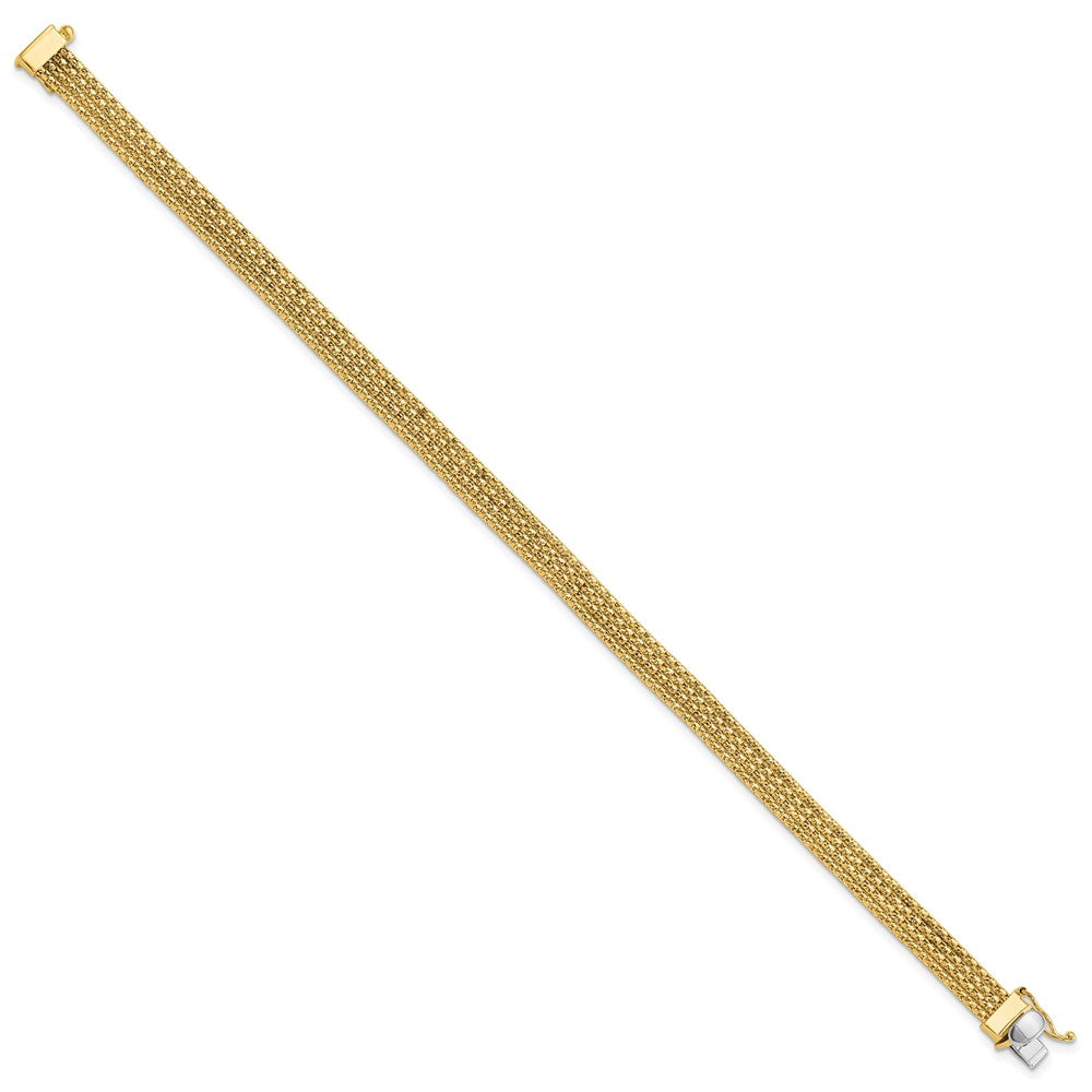 14K Gelbgold Poliert Geflochten Armband