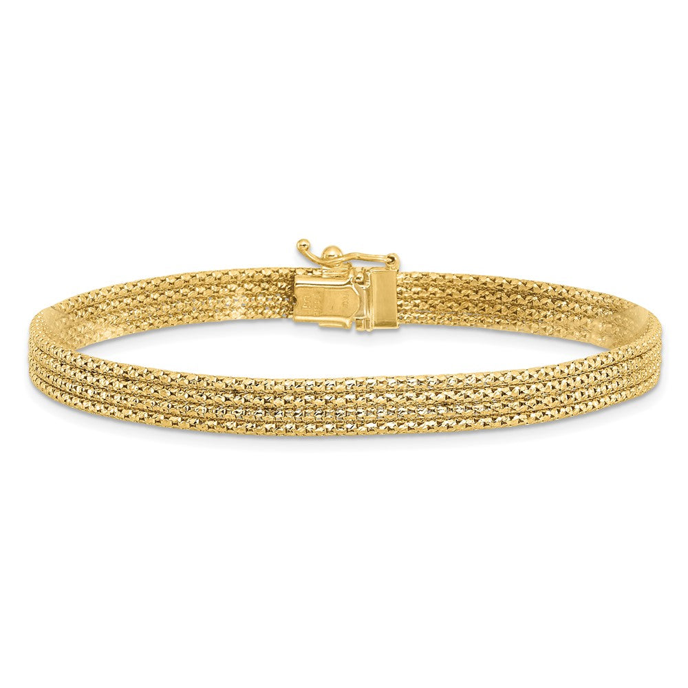 14K Gelbgold Poliert Geflochten Armband