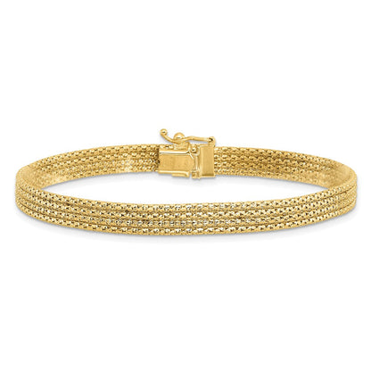 14K Gelbgold Poliert Geflochten Armband