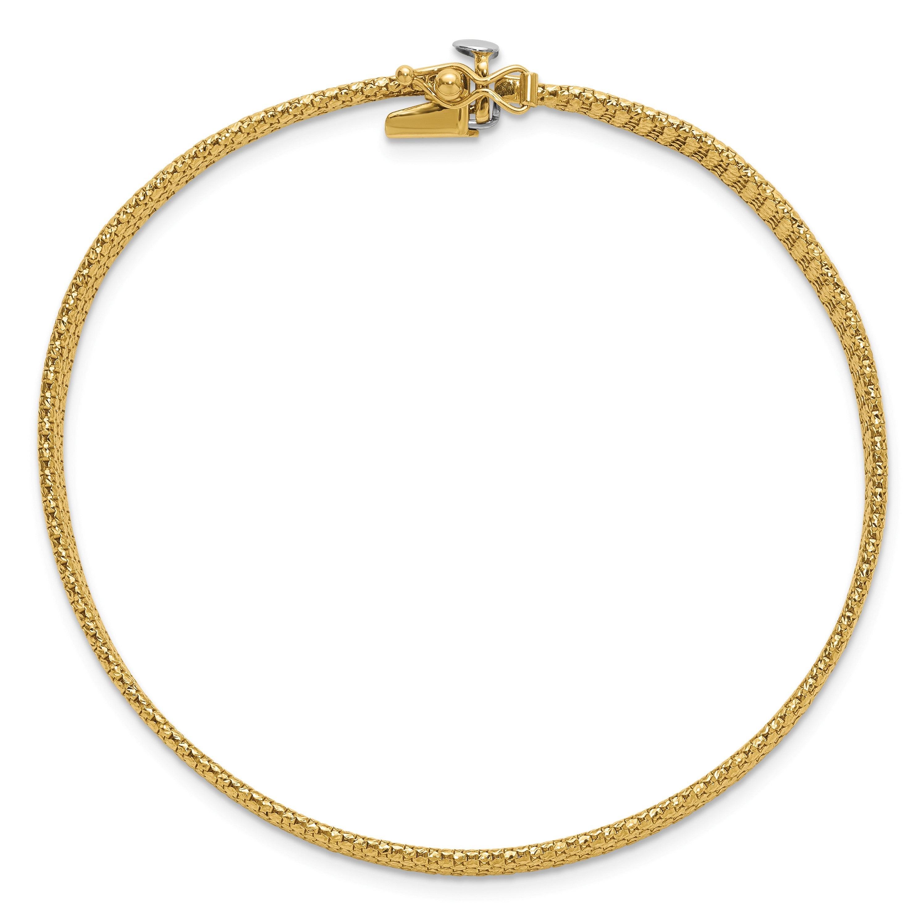 14K Gelbgold Poliert Geflochten Armband
