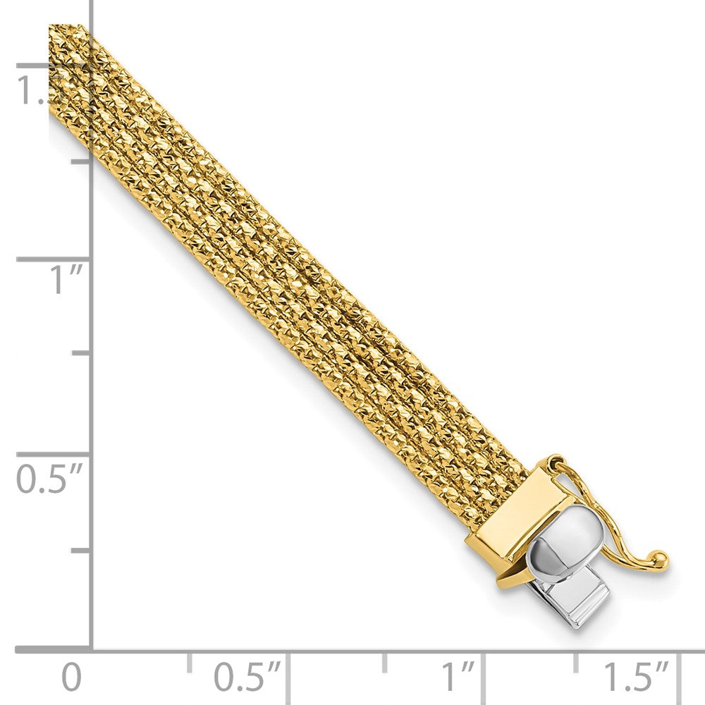 14K Gelbgold Poliert Geflochten Armband