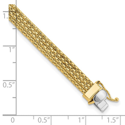 14K Gelbgold Poliert Geflochten Armband