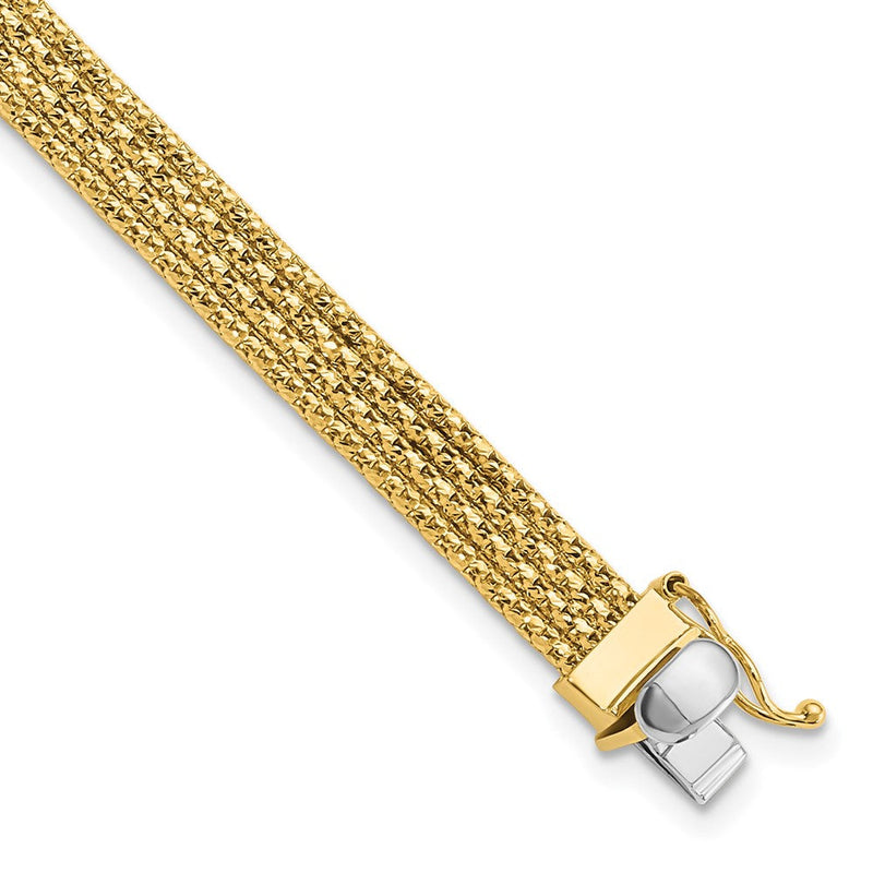14K Gelbgold Poliert Geflochten Armband