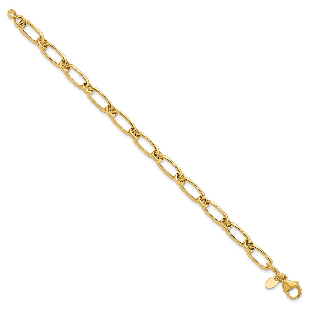 14K Gelbgold Poliert Fantasieglieder Armband