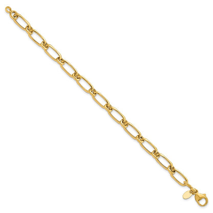 14K Gelbgold Poliert Fantasieglieder Armband