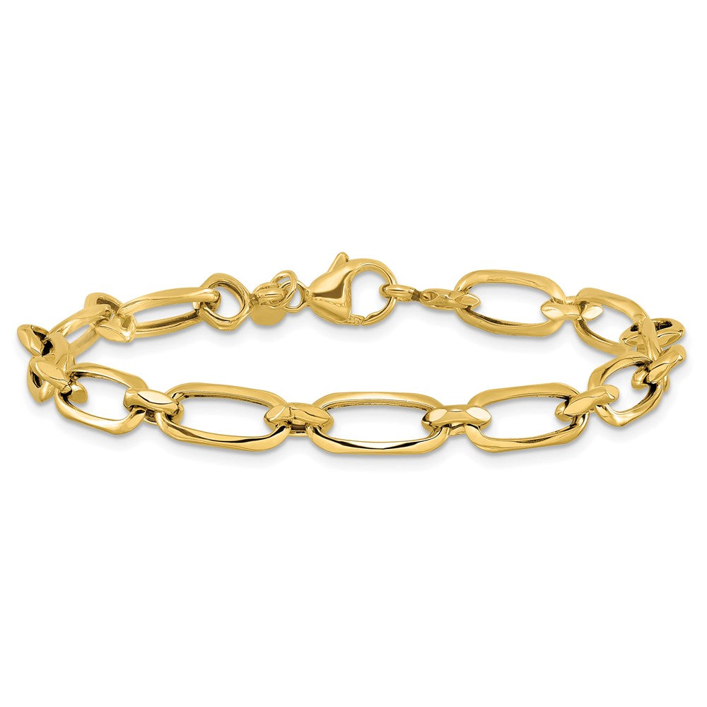 14K Gelbgold Poliert Fantasieglieder Armband