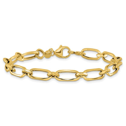 14K Gelbgold Poliert Fantasieglieder Armband