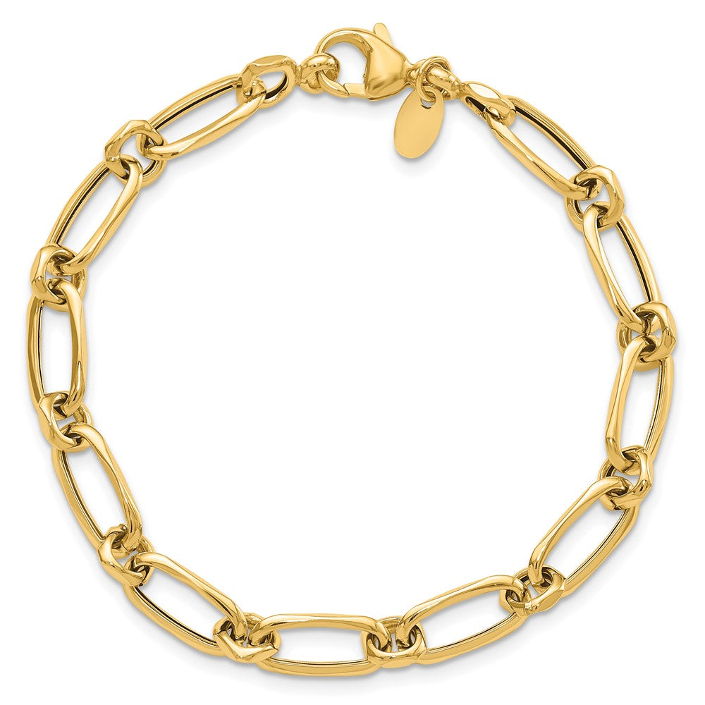 14K Gelbgold Poliert Fantasieglieder Armband