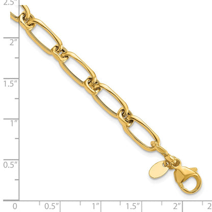 14K Gelbgold Poliert Fantasieglieder Armband