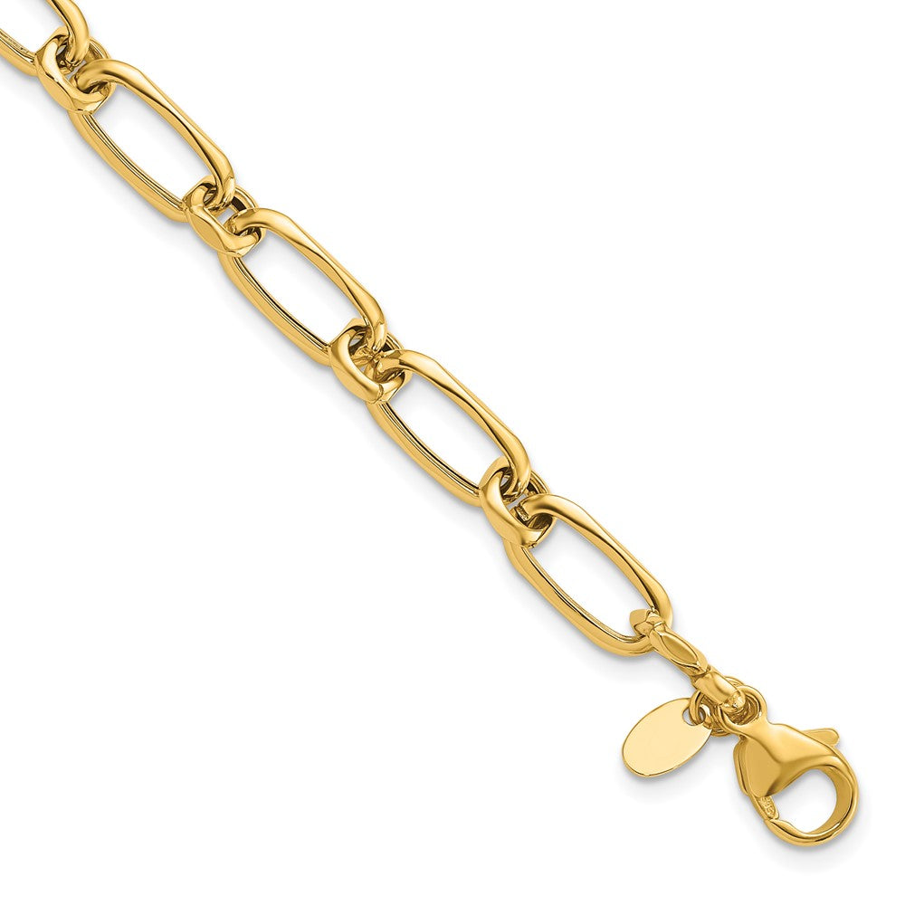 14K Gelbgold Poliert Fantasieglieder Armband