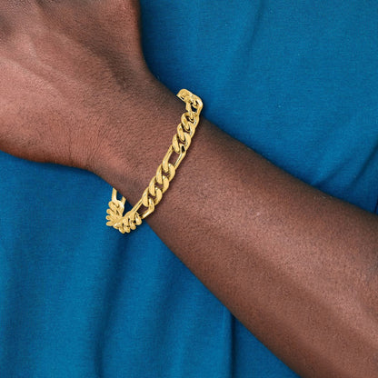 14K Gelbgold Poliert Figaro Glieder Herren Gliederarmband