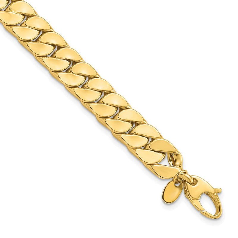 14K Gelbgold Poliert Fantasie Panzer Gliederarmband