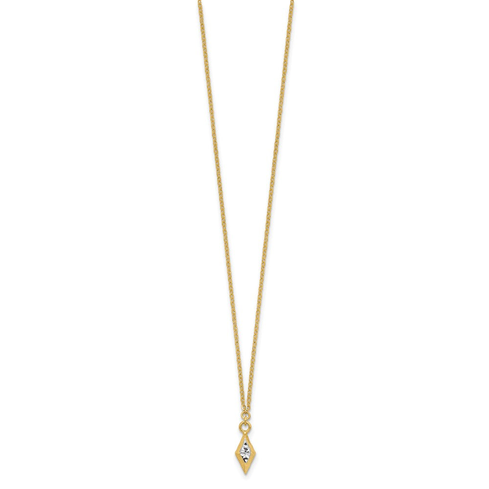 14K Gelb & Rhodium und Weiß Poliert Diamantiert Halskette