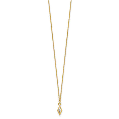14K Gelb & Rhodium und Weiß Poliert Diamantiert Halskette