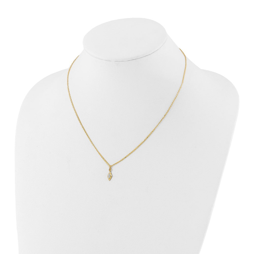 14K Gelb & Rhodium und Weiß Poliert Diamantiert Halskette