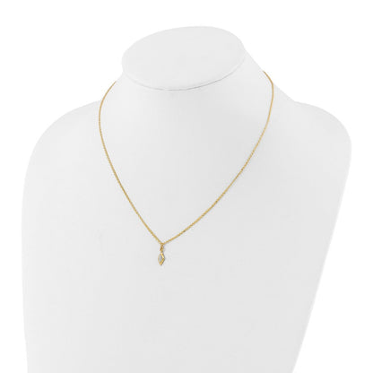 14K Gelb & Rhodium und Weiß Poliert Diamantiert Halskette