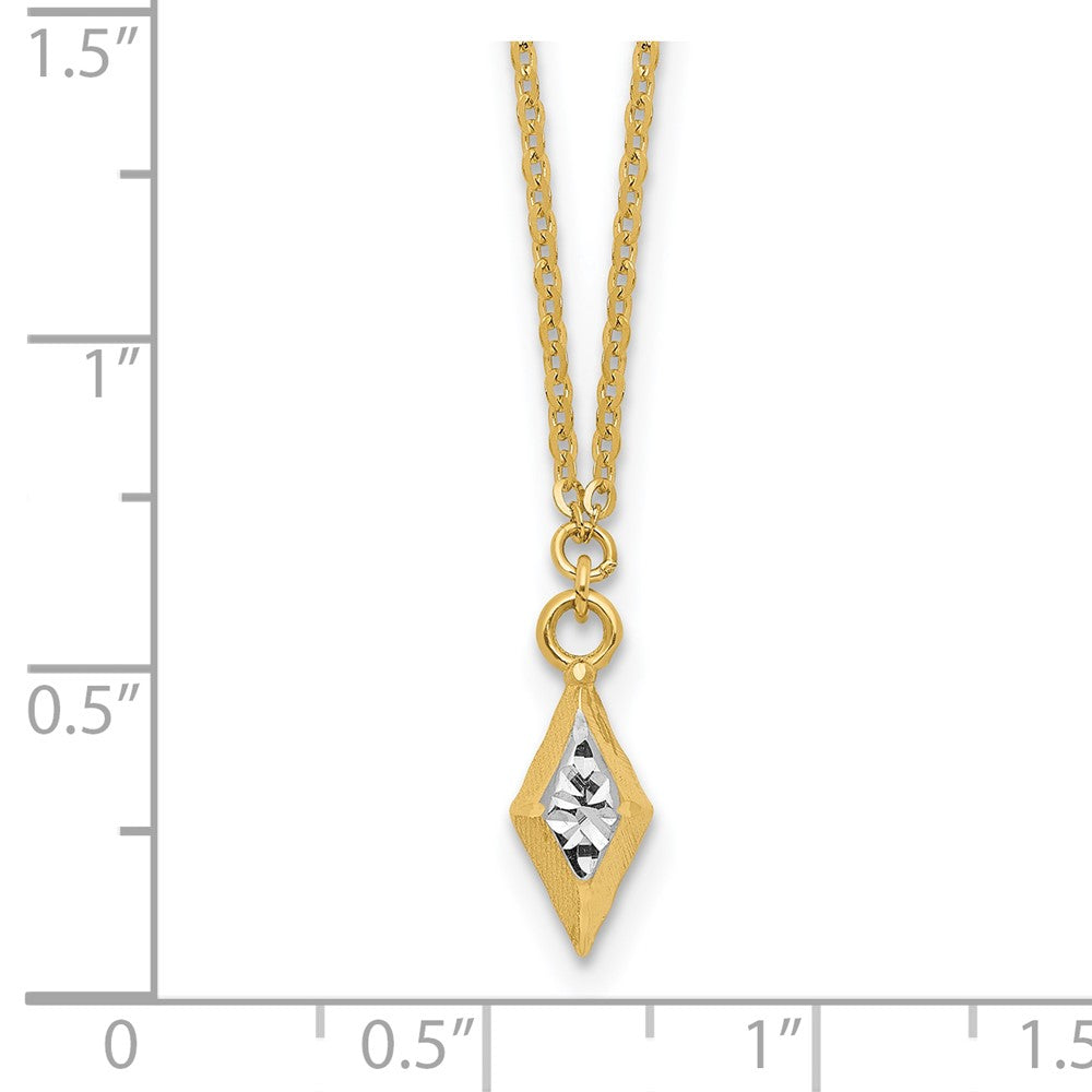 14K Gelb & Rhodium und Weiß Poliert Diamantiert Halskette