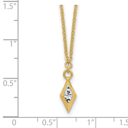 14K Gelb & Rhodium und Weiß Poliert Diamantiert Halskette