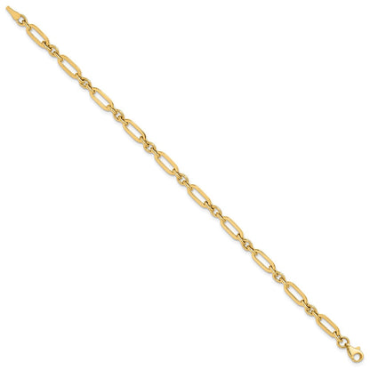 14K Gelbgold Poliert Fantasieglieder Armband