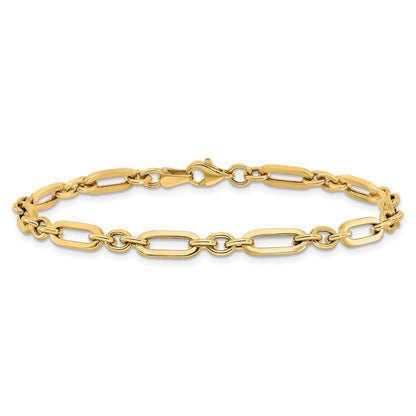 14K Gelbgold Poliert Fantasieglieder Armband