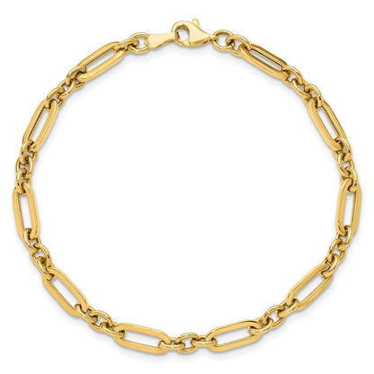 14K Gelbgold Poliert Fantasieglieder Armband