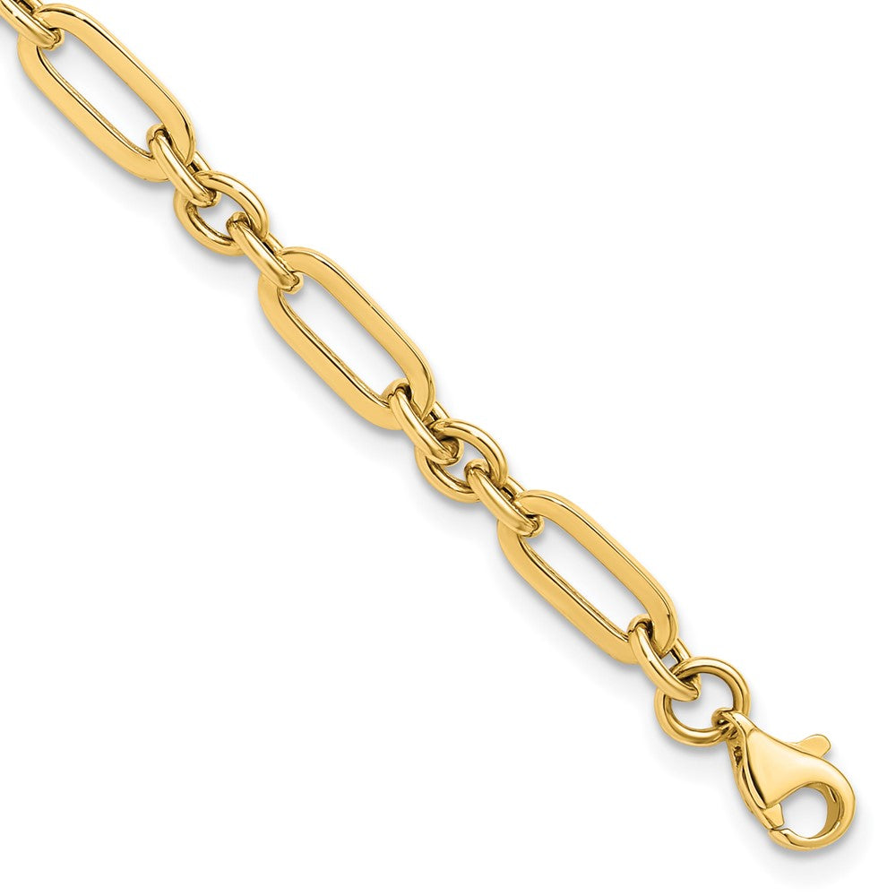 14K Gelbgold Poliert Fantasieglieder Armband