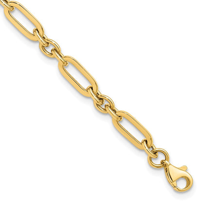 14K Gelbgold Poliert Fantasieglieder Armband