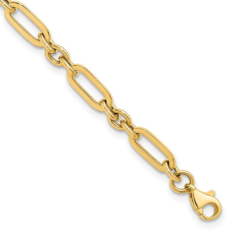 14K Gelbgold Poliert Fantasieglieder Armband
