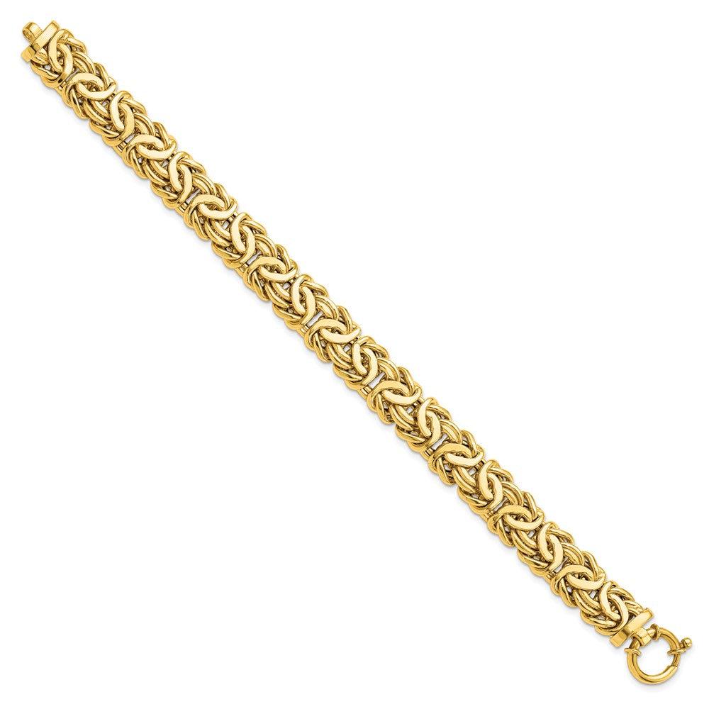 7.5 Zoll 14K Poliert Fantasieglieder Armband