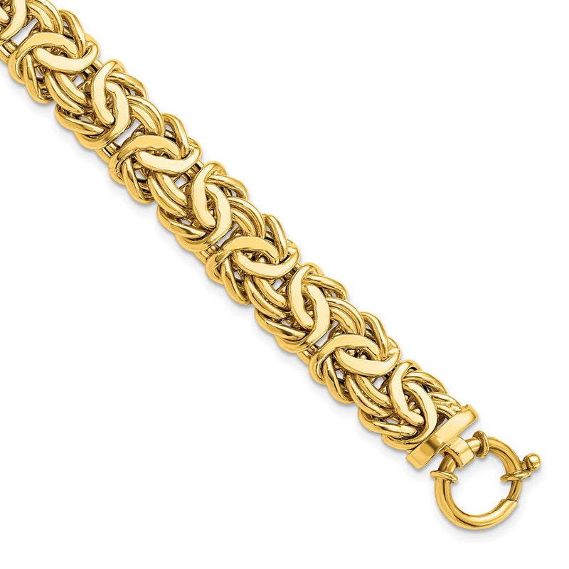 7.5 Zoll 14K Poliert Fantasieglieder Armband