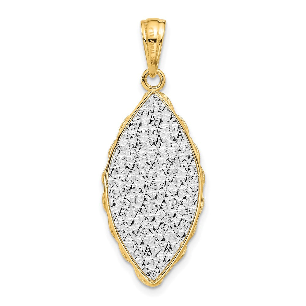 14K Bicolor Poliert und Diamant Schliff Anhänger