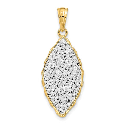 14K Bicolor Poliert und Diamant Schliff Anhänger