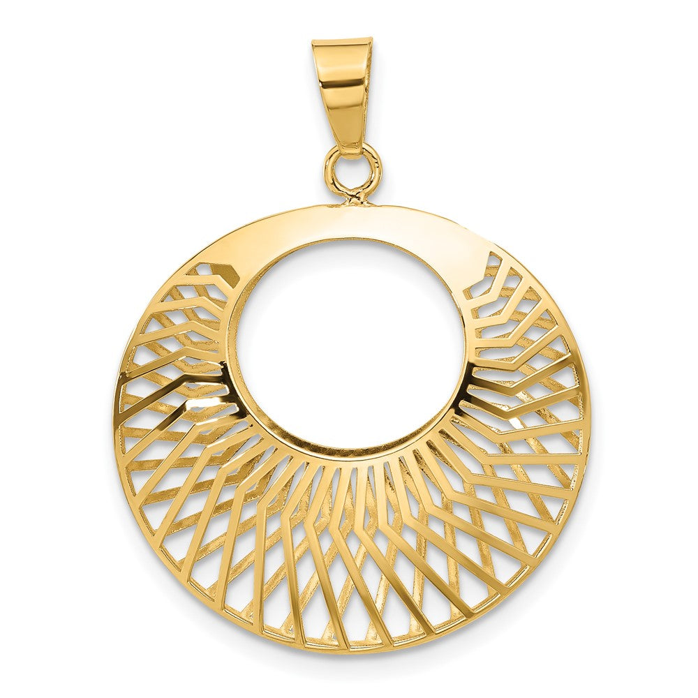 14K Gelbgold Poliert Hohl Fantasie Anhänger