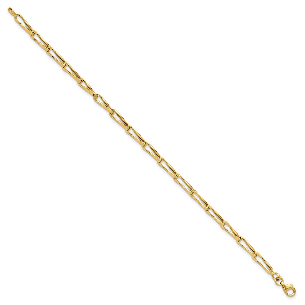 14K Gelbgold Poliert Fantasieglieder Armband