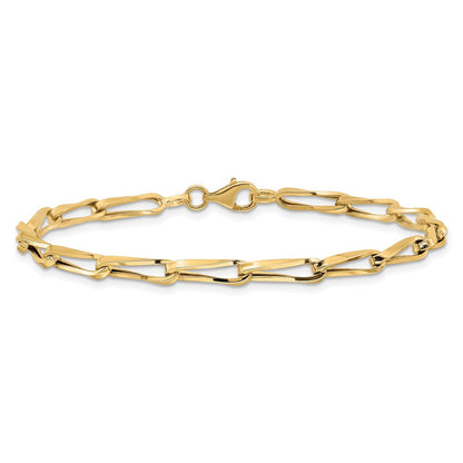 14K Gelbgold Poliert Fantasieglieder Armband