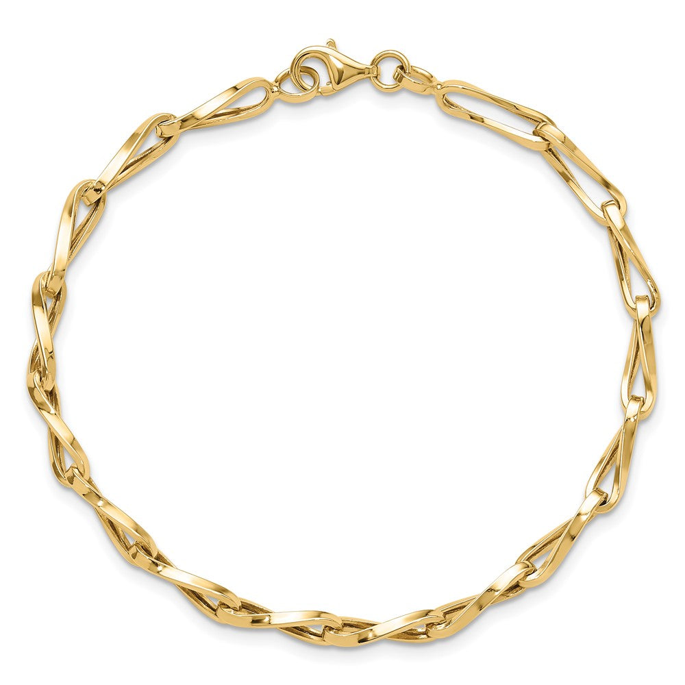 14K Gelbgold Poliert Fantasieglieder Armband