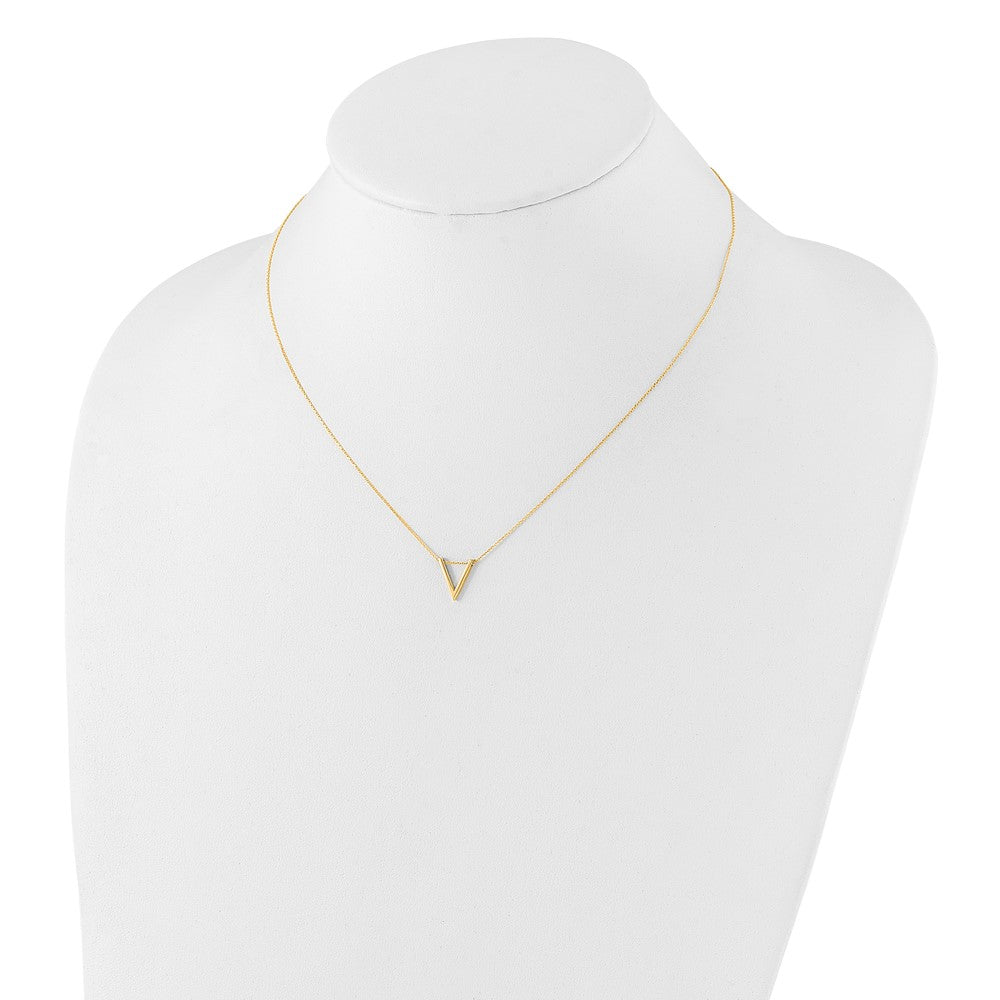 14K Gelbgold Poliert V Halskette