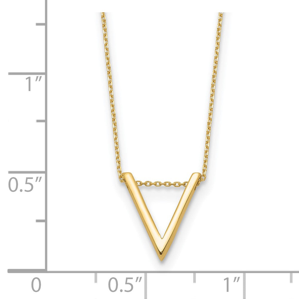14K Gelbgold Poliert V Halskette