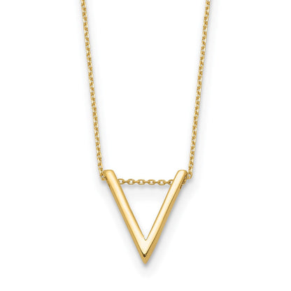 14K Gelbgold Poliert V Halskette