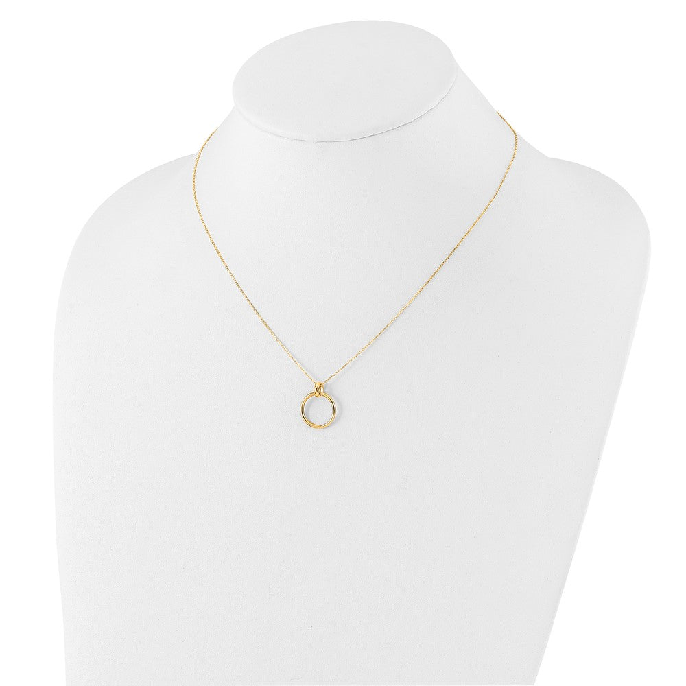 14K Gelbgold Poliert Kreis Halskette