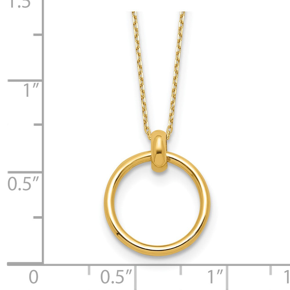 14K Gelbgold Poliert Kreis Halskette