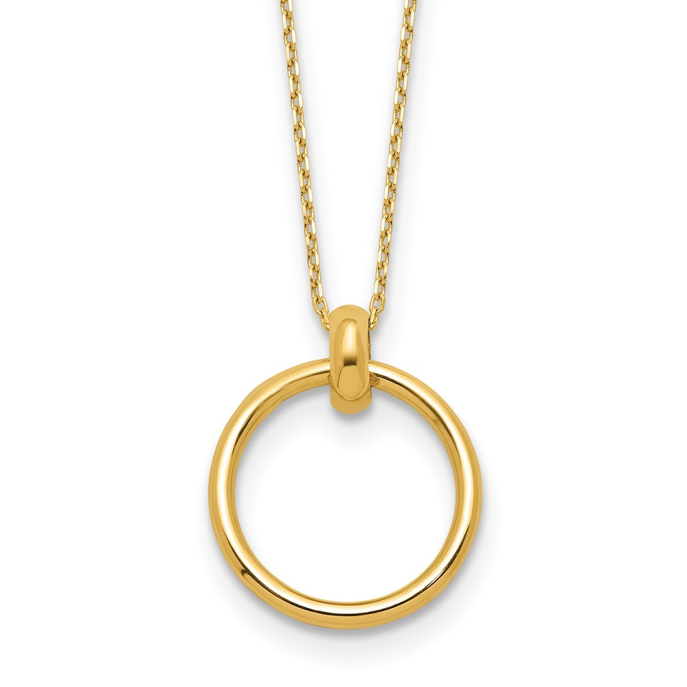 14K Gelbgold Poliert Kreis Halskette