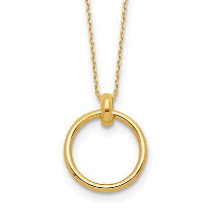 14K Gelbgold Poliert Kreis Halskette